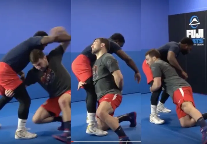 No-gi high crotch takedown sequence transitioning into a double leg finish