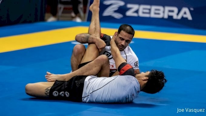 A leg lock exchange during Day 1 of the 2026 Pan No-Gi Championship