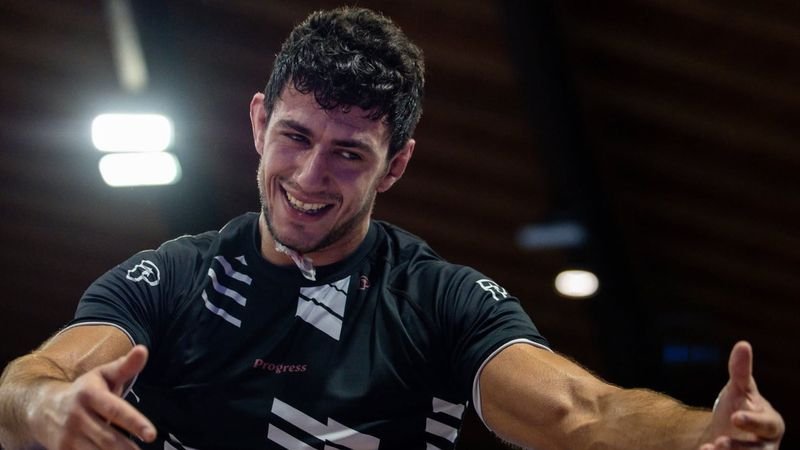 No-gi grappler celebrating a black belt win at the 2026 Pan No-Gi Championship