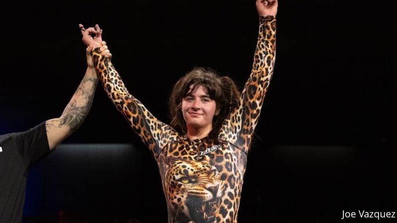 Helena Crevar celebrates her ADCC 2026 no-gi grappling championship after making weight