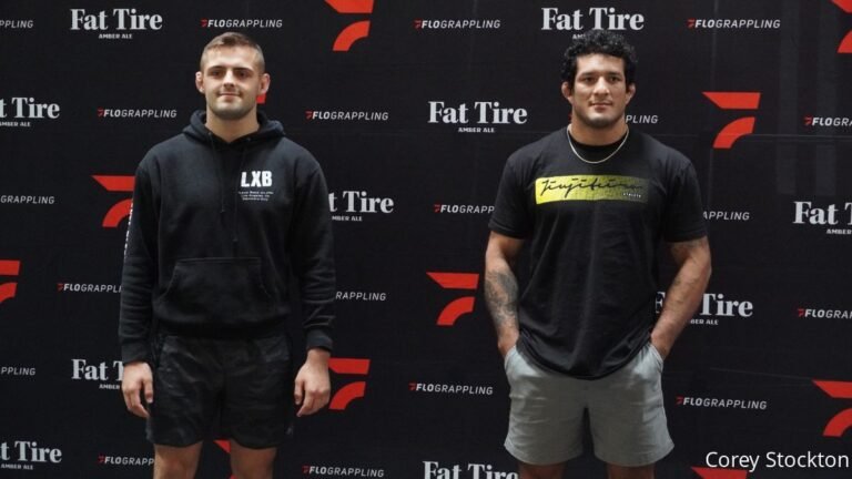 No-gi weight cutting: grapplers face off at the official weigh-in before an ADCC competition